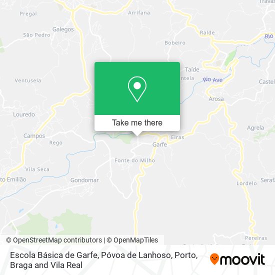 Escola Básica de Garfe, Póvoa de Lanhoso map