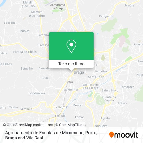 Agrupamento de Escolas de Maximinos mapa