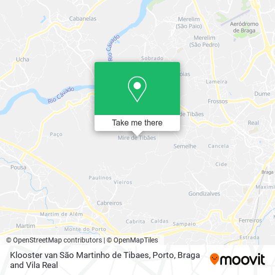 Klooster van São Martinho de Tibaes mapa