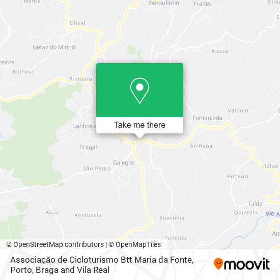 Associação de Cicloturismo Btt Maria da Fonte mapa