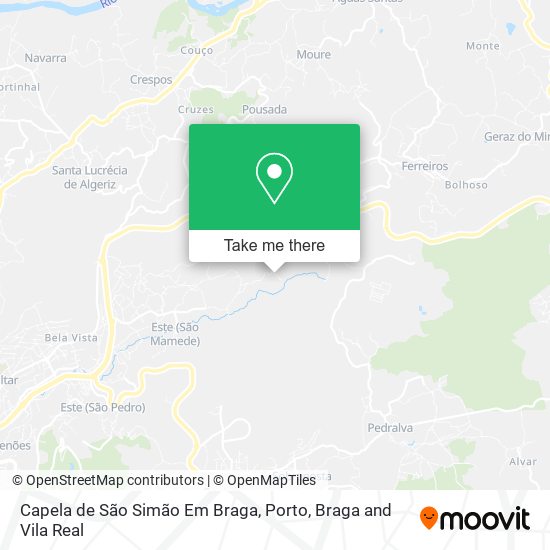 Capela de São Simão Em Braga mapa