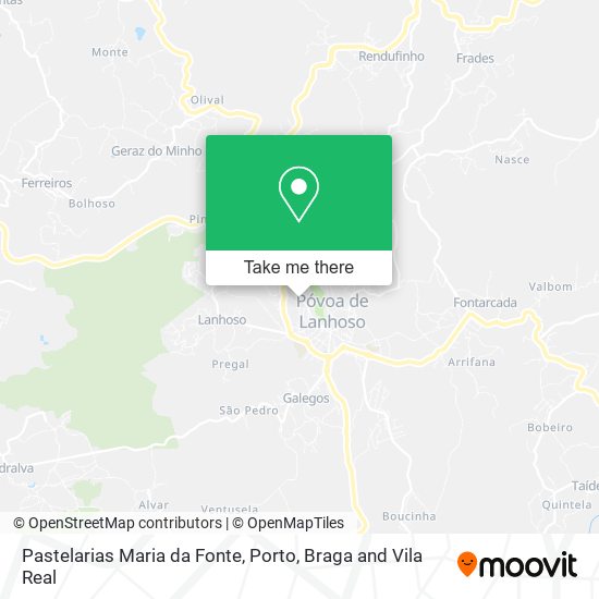 Pastelarias Maria da Fonte mapa