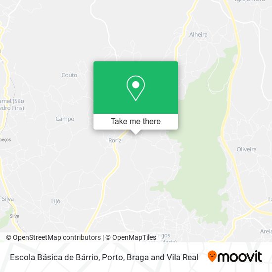 Escola Básica de Bárrio mapa