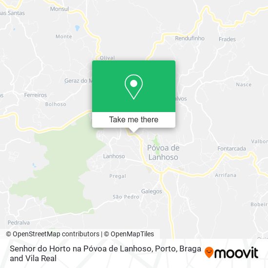 Senhor do Horto na Póvoa de Lanhoso map