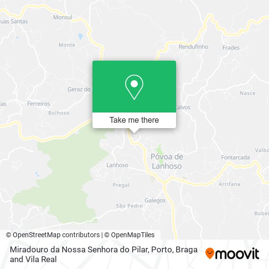 Miradouro da Nossa Senhora do Pilar mapa