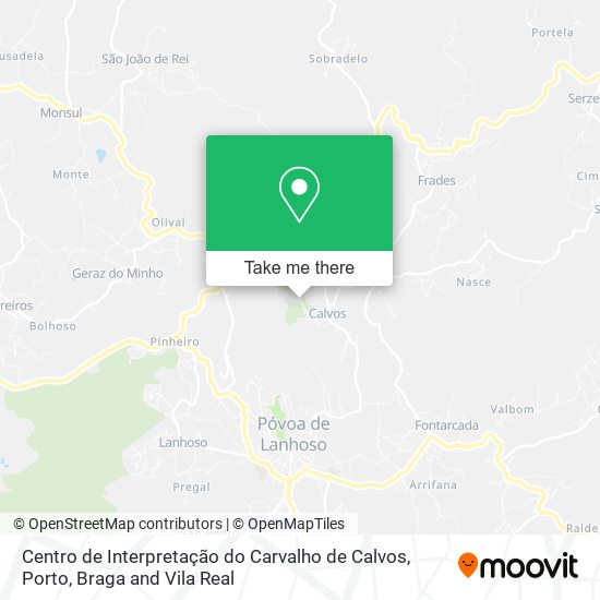 Centro de Interpretação do Carvalho de Calvos mapa