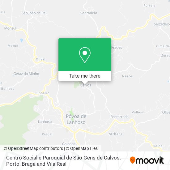 Centro Social e Paroquial de São Gens de Calvos map