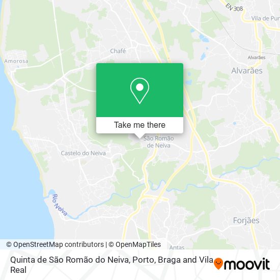 Quinta de São Romão do Neiva mapa