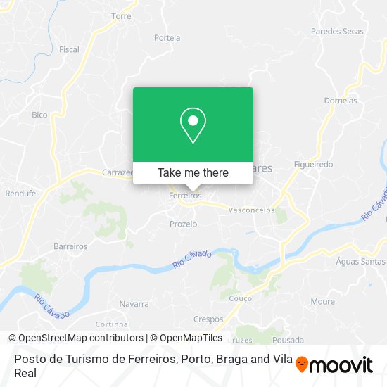 Posto de Turismo de Ferreiros mapa