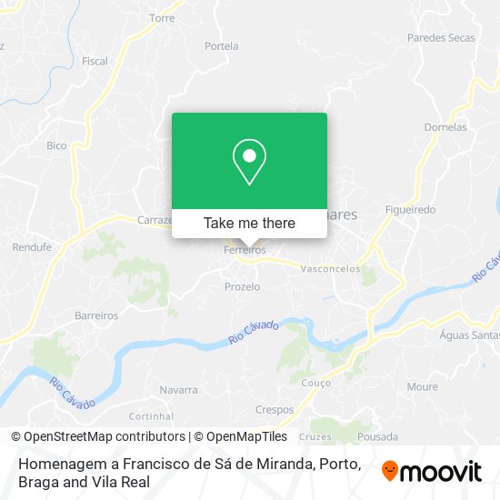 Homenagem a Francisco de Sá de Miranda mapa