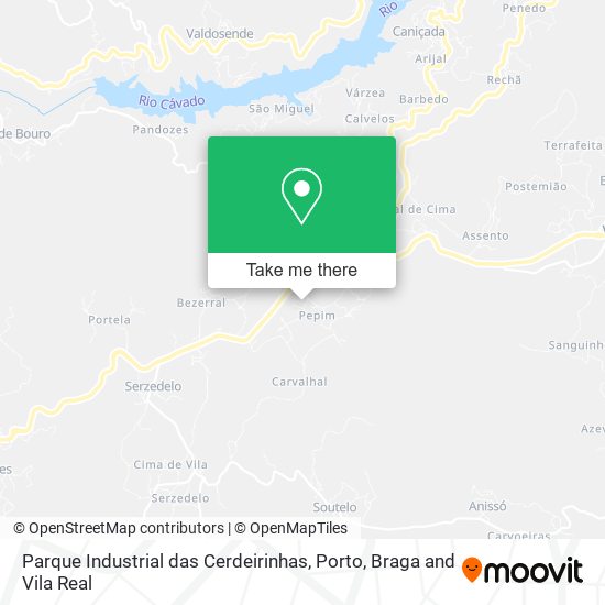Parque Industrial das Cerdeirinhas mapa