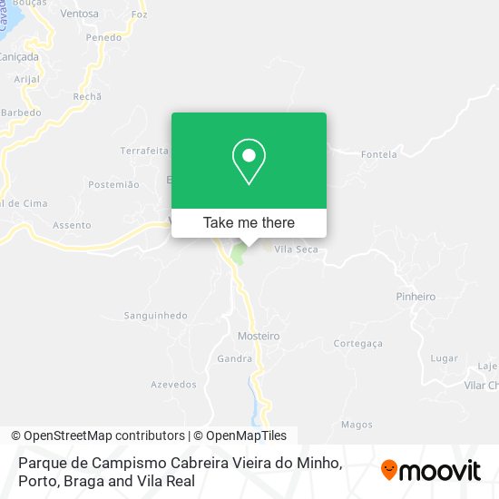 Parque de Campismo Cabreira Vieira do Minho map