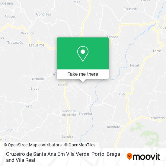 Cruzeiro de Santa Ana Em Vila Verde mapa