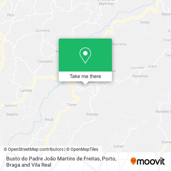 Busto do Padre João Martins de Freitas mapa