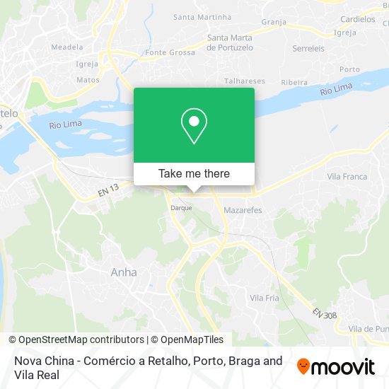 Nova China - Comércio a Retalho mapa