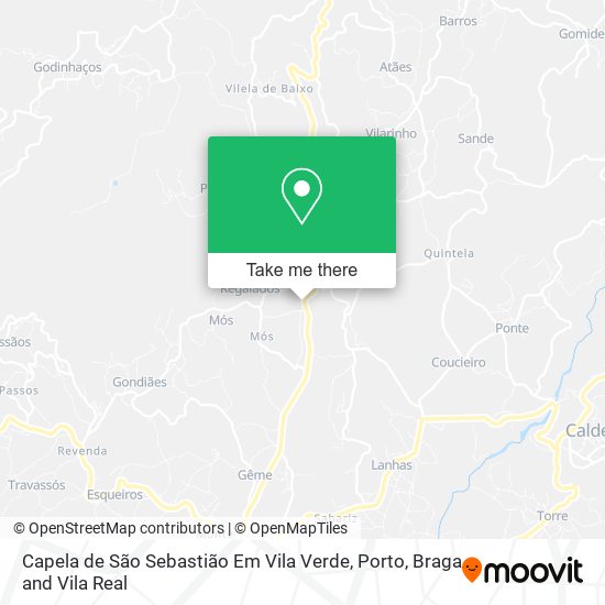 Capela de São Sebastião Em Vila Verde mapa