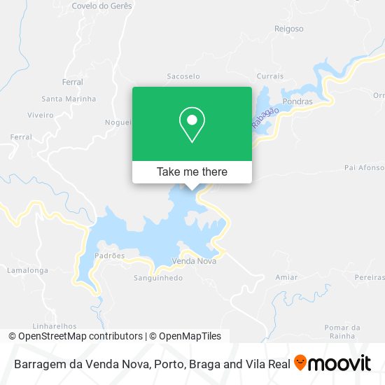 Barragem da Venda Nova mapa