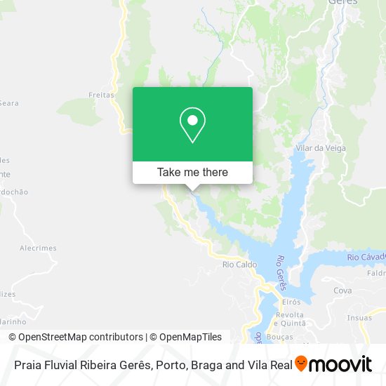 Praia Fluvial Ribeira Gerês map