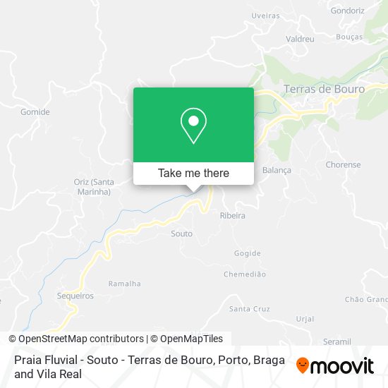 Praia Fluvial - Souto - Terras de Bouro mapa