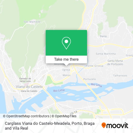 Carglass Viana do Castelo-Meadela mapa