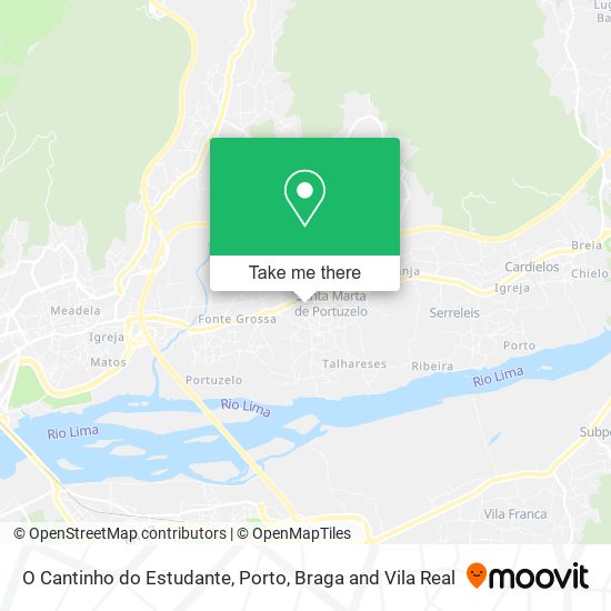 O Cantinho do Estudante mapa