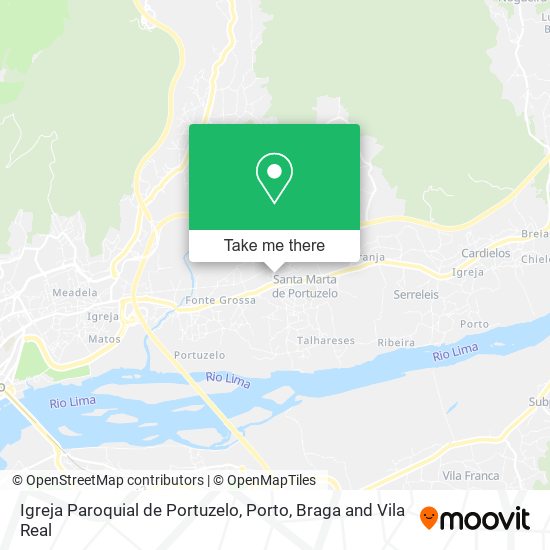 Igreja Paroquial de Portuzelo mapa