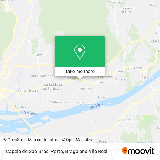 Capela de São Brás mapa