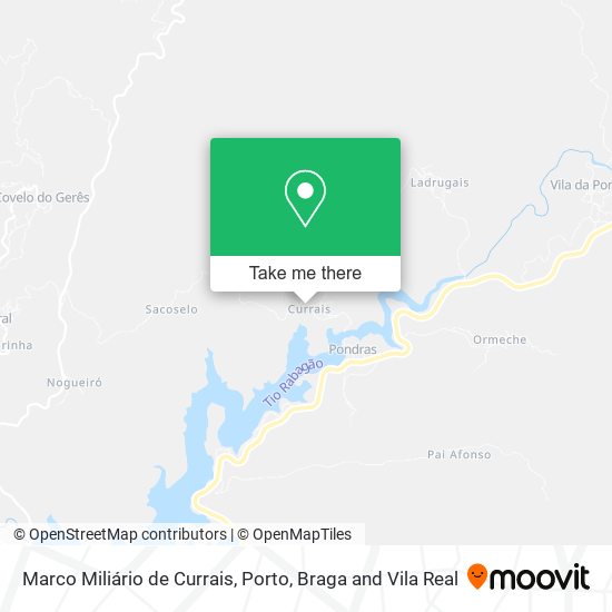 Marco Miliário de Currais map
