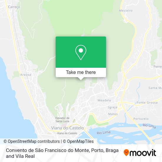 Convento de São Francisco do Monte map