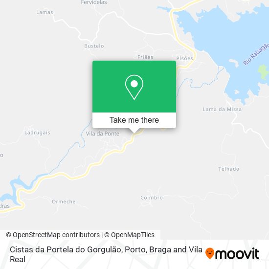 Cistas da Portela do Gorgulão mapa