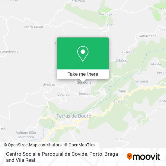 Centro Social e Paroquial de Covide mapa