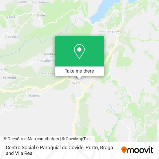 Centro Social e Paroquial de Covide mapa