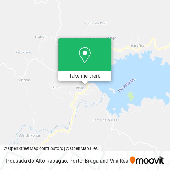Pousada do Alto Rabagão mapa