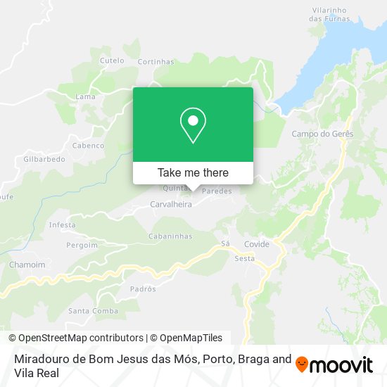 Miradouro de Bom Jesus das Mós mapa