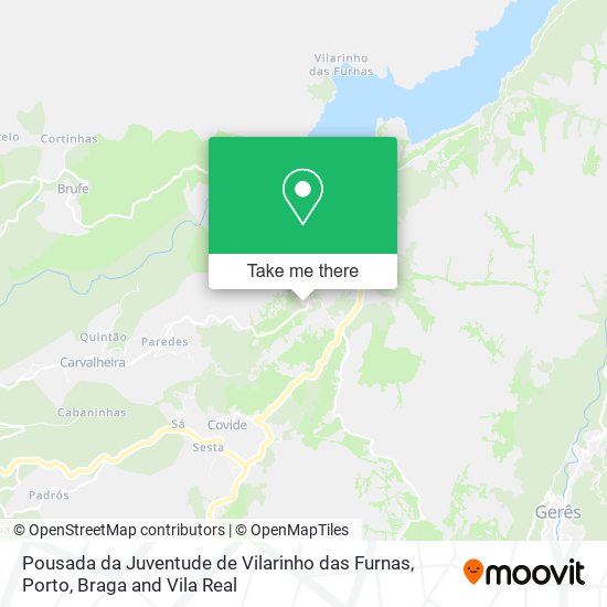 Pousada da Juventude de Vilarinho das Furnas mapa