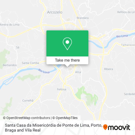 Santa Casa da Misericórdia de Ponte de Lima mapa