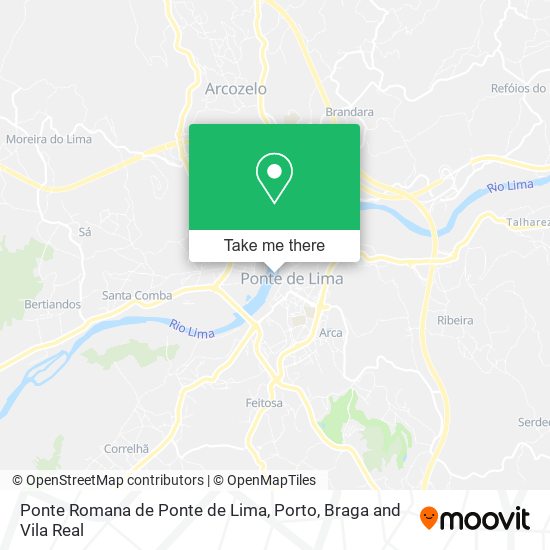 Ponte Romana de Ponte de Lima mapa