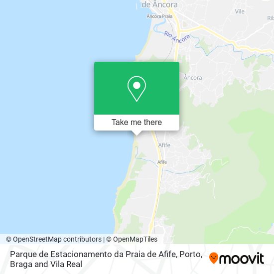 Parque de Estacionamento da Praia de Afife mapa