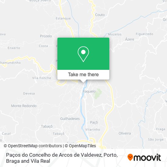 Paços do Concelho de Arcos de Valdevez mapa