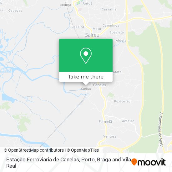 Estação Ferroviária de Canelas map