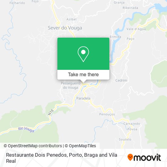 Restaurante Dois Penedos mapa