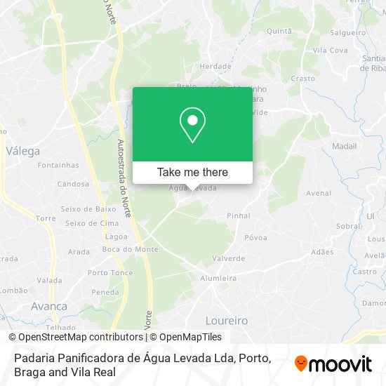 Padaria Panificadora de Água Levada Lda map