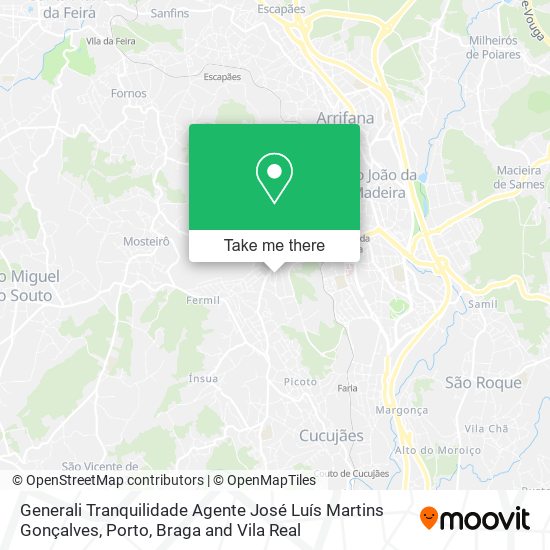 Generali Tranquilidade Agente José Luís Martins Gonçalves mapa