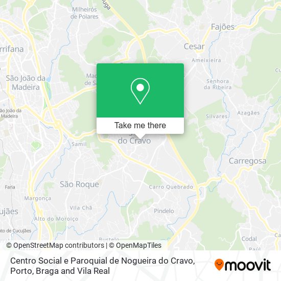 Centro Social e Paroquial de Nogueira do Cravo mapa