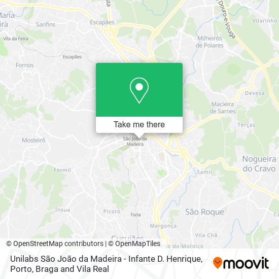 Unilabs São João da Madeira - Infante D. Henrique map