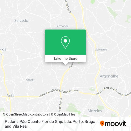 Padaria Pão Quente Flor de Grijó Lda mapa