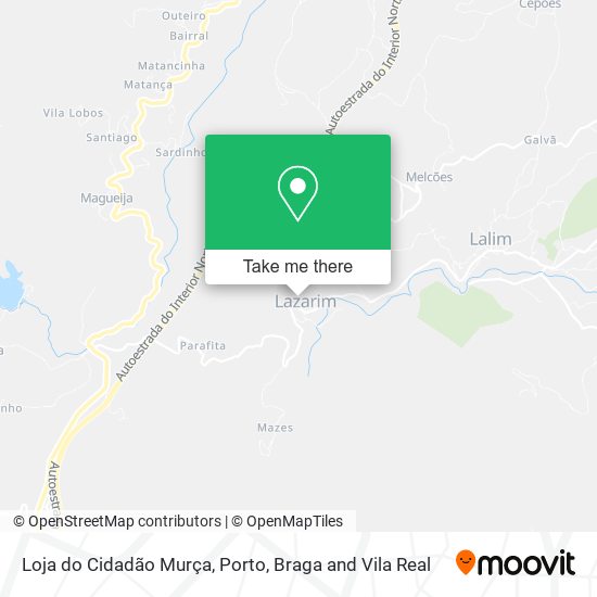 Loja do Cidadão Murça mapa
