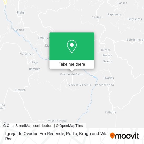 Igreja de Ovadas Em Resende map