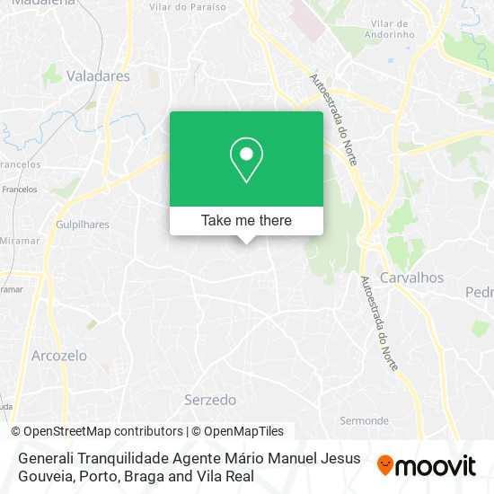 Generali Tranquilidade Agente Mário Manuel Jesus Gouveia mapa