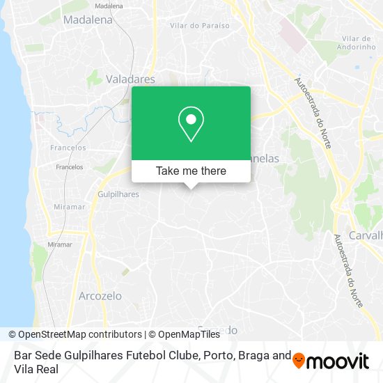 Bar Sede Gulpilhares Futebol Clube mapa